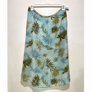 Kate Hill silk skirt VTG Y2K fairy tropical floral classic resort wear women 16